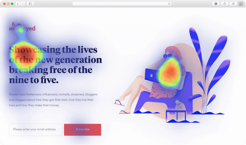 AI heatmaps on some landing page