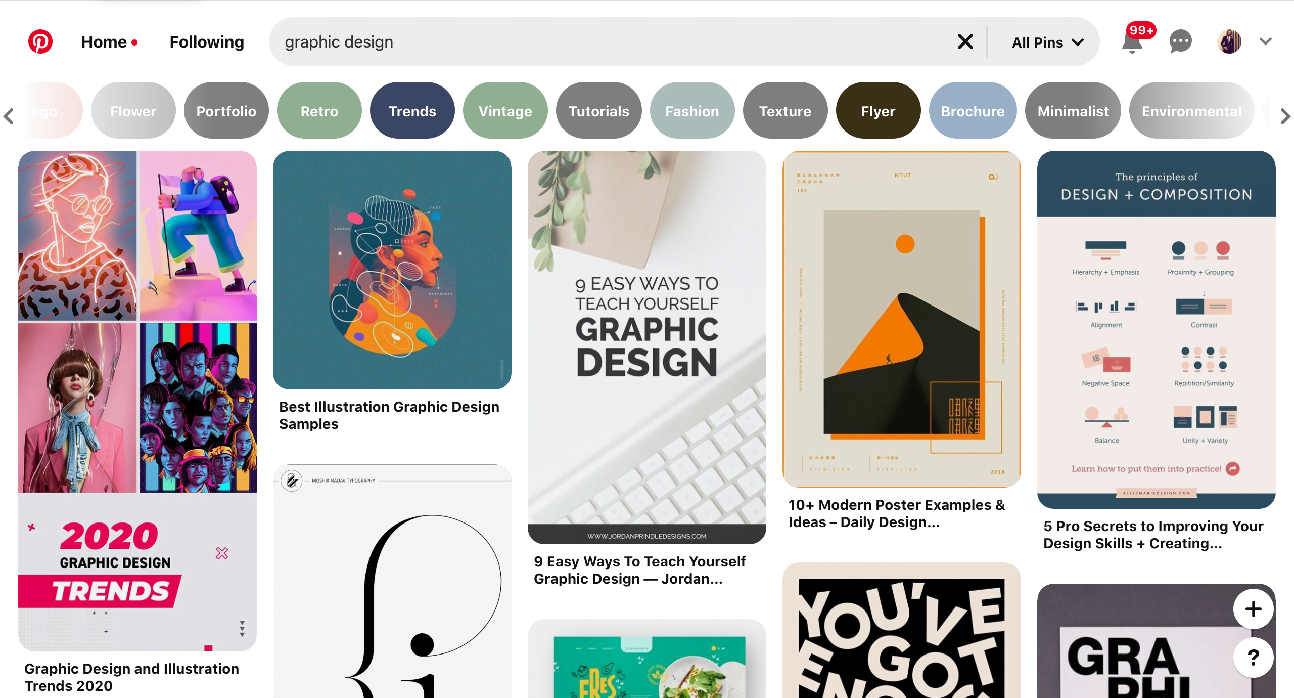 Pinterest's layout mosaic balance