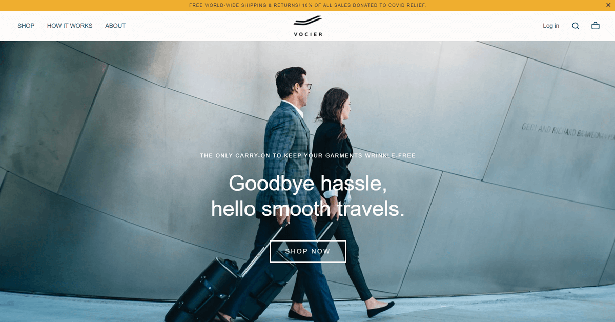 A screenshot of Vocier website homepage