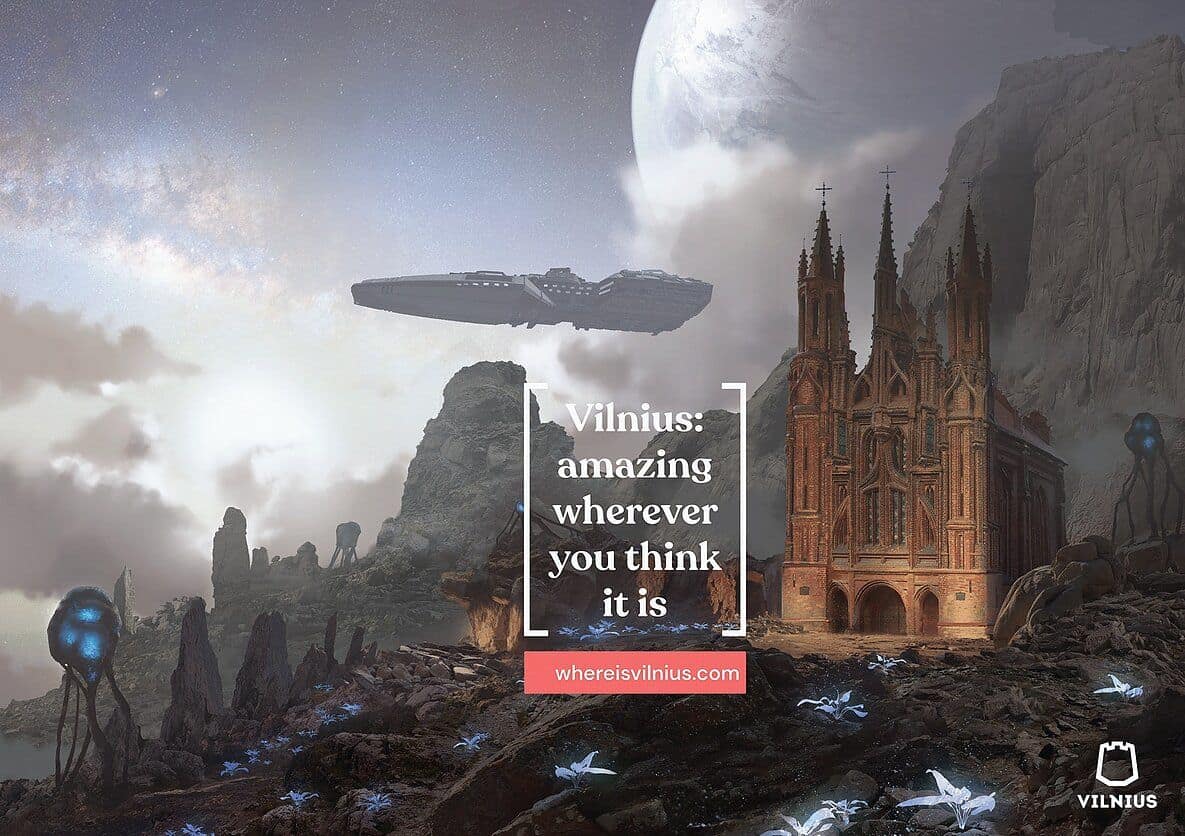 Poster of a new Vilnius ad campaign (St. Anne's Church)