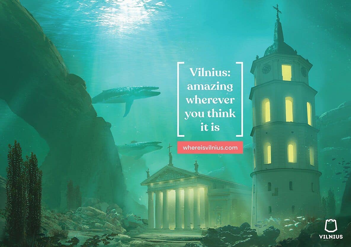 Poster of a new Vilnius ad campaign (Vilnius Cathedral)
