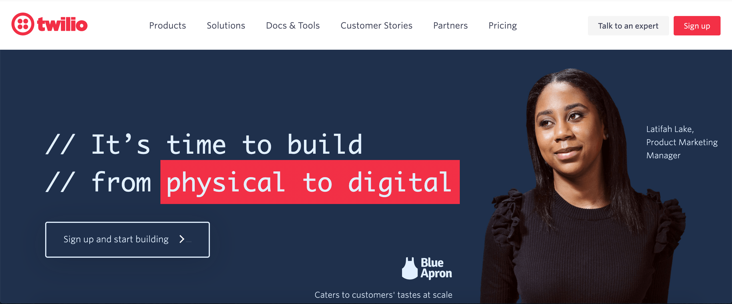 Twilio landing page